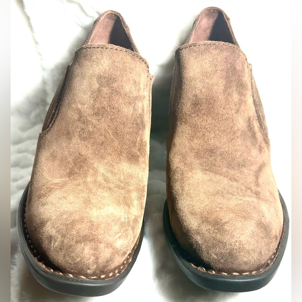 Born Distressed Brown Suede comfy ankle boots chunky heel women’s size 8.5 - Picture 5 of 11